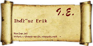 Ihász Erik névjegykártya